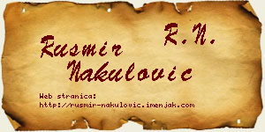 Rusmir Nakulović vizit kartica